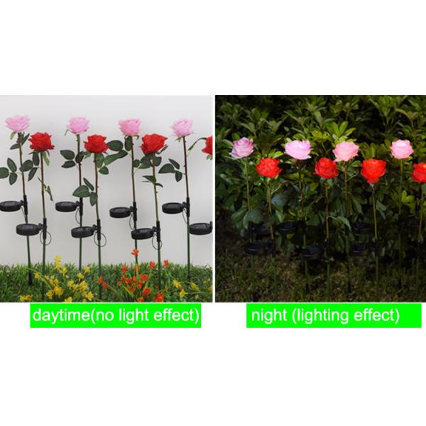 Solar Artifical Rose Lights Outdoor Lawn Park Decoration Lamp LED Silk Rose Lamp