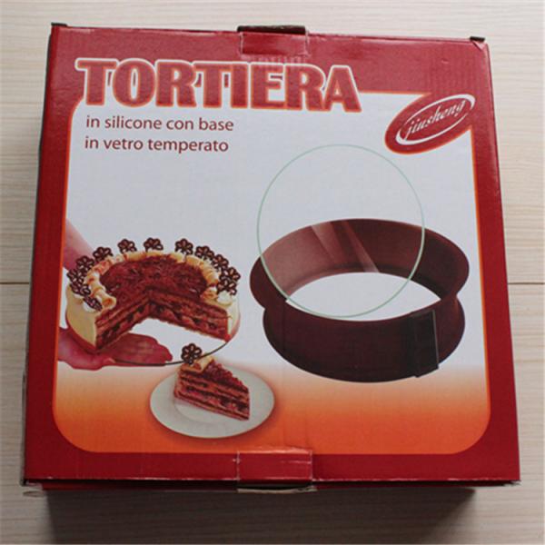 Custom Made Newest Design Silicone 9 Inch Springform Cheesecake Baking Pan With Glass Base