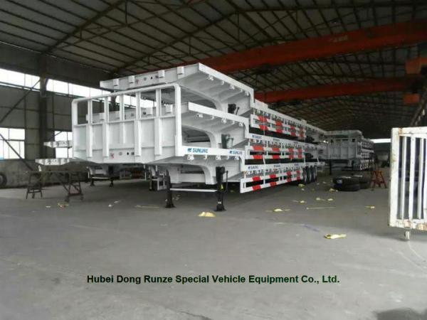 Flatbed Container Trailer  3 axle  for container Loading capacity 40 ton ,60ton,80Ton