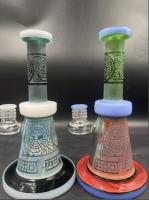 Hand Blown Glass Water Pipes 16 Inch Tall Glass Bong Oem