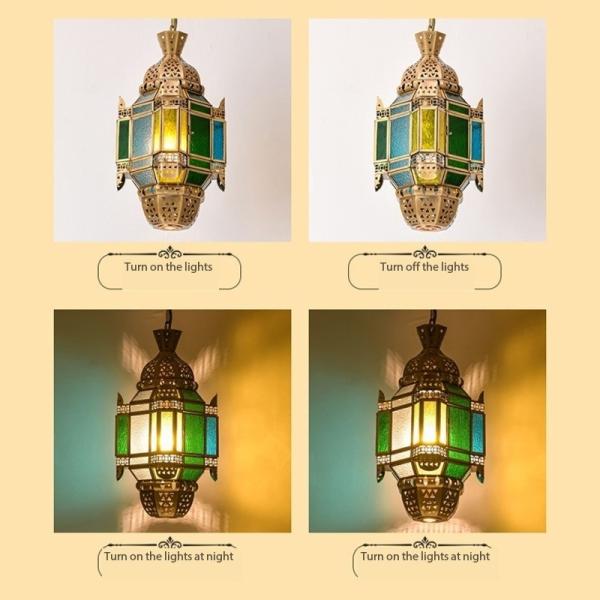 Decorative Handmade Copper Ceiling Light Copper Glass Pendant Light