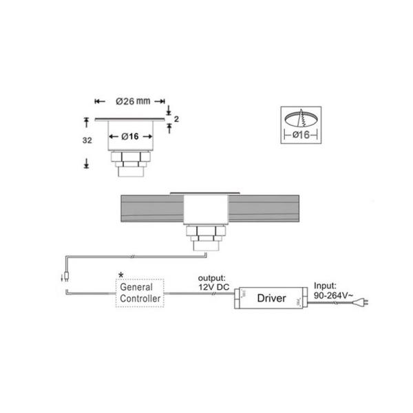 Round IP67 12V Recessed Led Deck Light For Corner