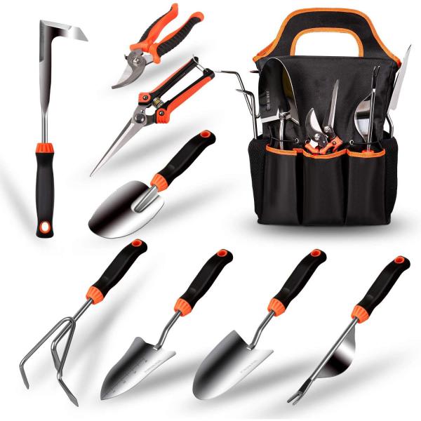 Horticultural Set 9/7/25/50pcs Aluminum Alloy Garden Tools Set Bicolor Handle for Woman Kids