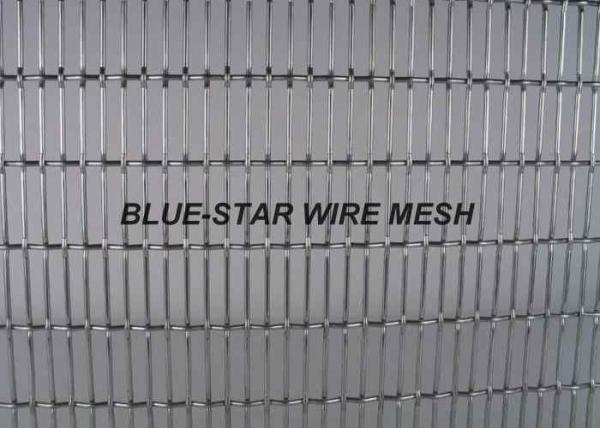 Rectangle / Slot Hole Crimped Wire Mesh Screen Stainless Steel For Facade Vibering Screen