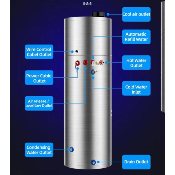 200 liter Indirect heating all in one heat pump with pressure-free tank