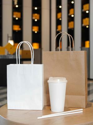Restaurant Takeaway Twisted Handle Paper Bags Kraft Paper Food Delivery Bag