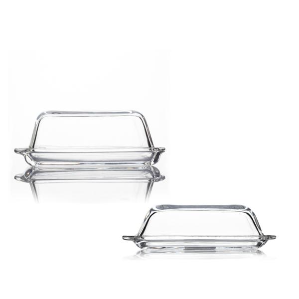 Factory Whosale High Quality Clear Glass Butter Dish Set