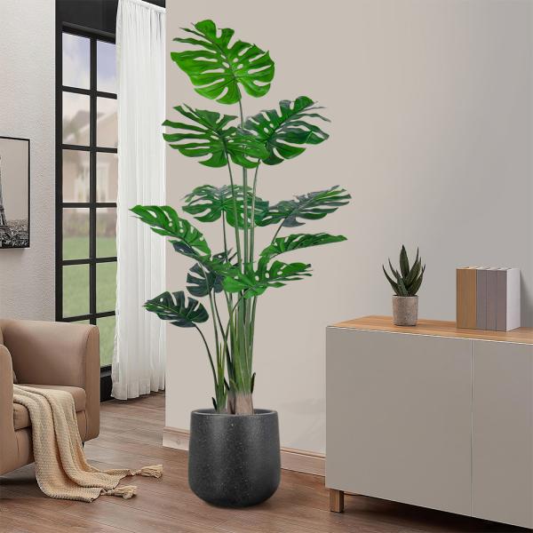 artificial plants manufacturers​ Lifelike Realism 6ft monstera plant​ for  and Office Decoration