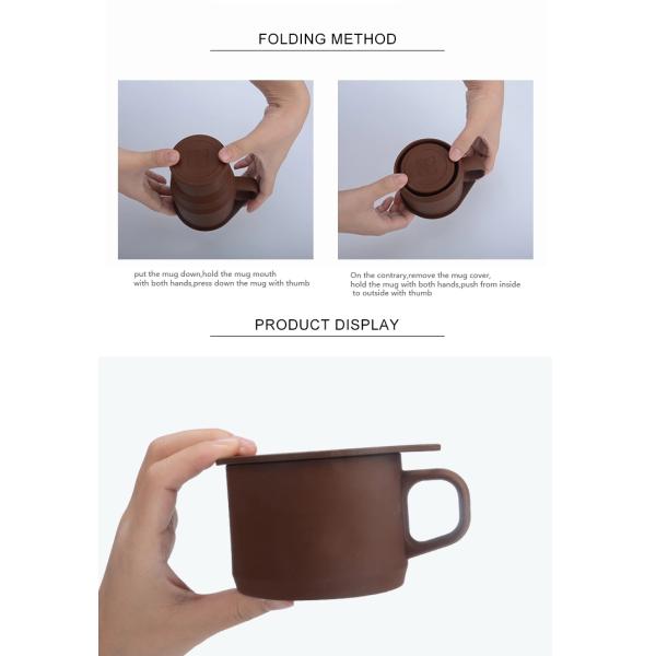 BPA Free 350ml Portable Silicone Collapsible Mug For Travel