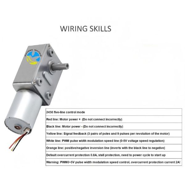 FT-46SGM2430 DC Brushless Worm Gear Motor Speed Adjustable Reversible Gear Motor