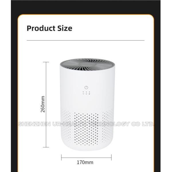White Mini 5V 5W Table Top Air Purifier CE USB HEPA11 Filter