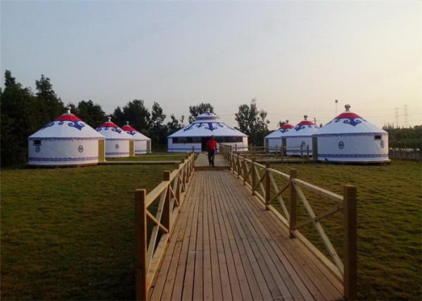 Heavy Duty All Season Mongonlian Yurt Tent 4 Layer Double PVC Coating Fabric