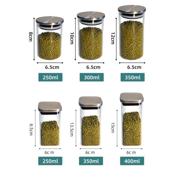 Stainless Steel Lid Glass Jar for Storing Dried Fruits Snacks and More in the Kitchen
