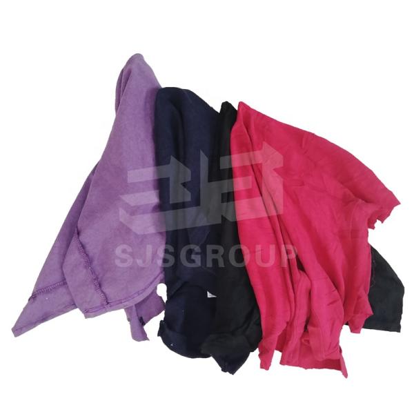 Mixed Color 100% Cotton T Shirt Industrial Wiping Rags Cutting Used Clothes Cotton Cleaning Cloth Rags