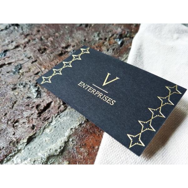 Black Cardboard Gold Foil Stamped Business Cards Printed Visiting Name Cards