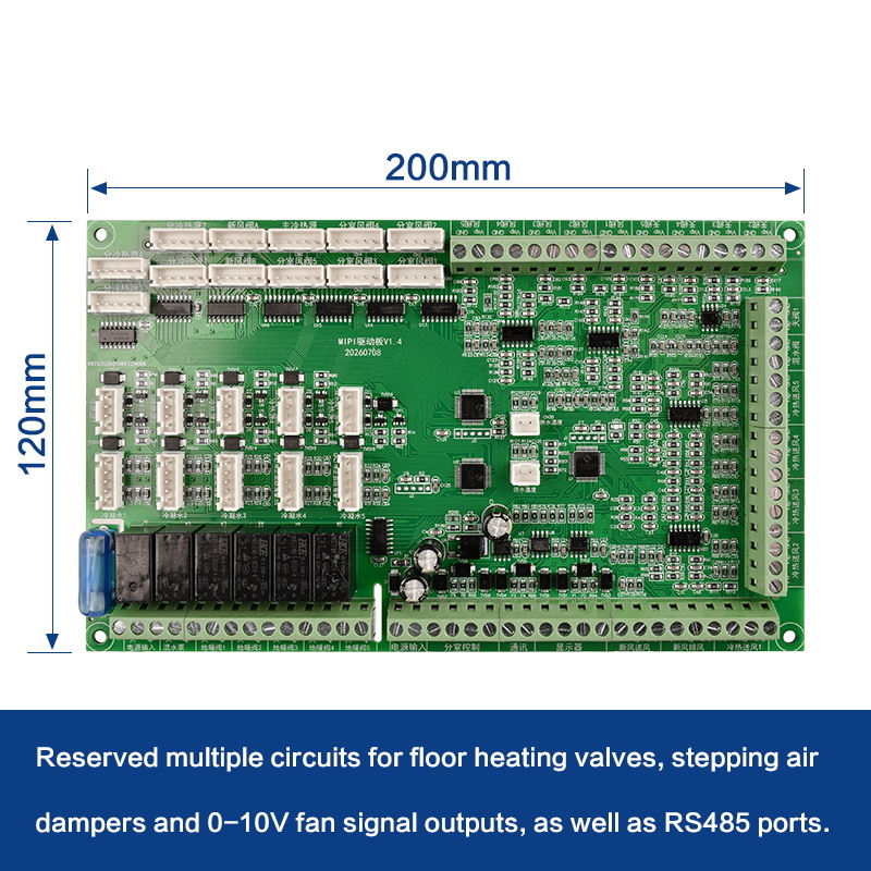 8-Channel Relay Fresh Air Control Board With Dual RS485 Communication