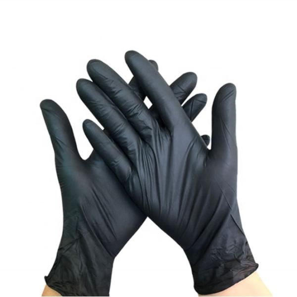 M 6g Waterproof Oilproof Black Nitrile Disposable Gloves