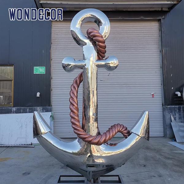 Modern Square Large Ship Anchor Outdoor Stainless Steel Sculpture