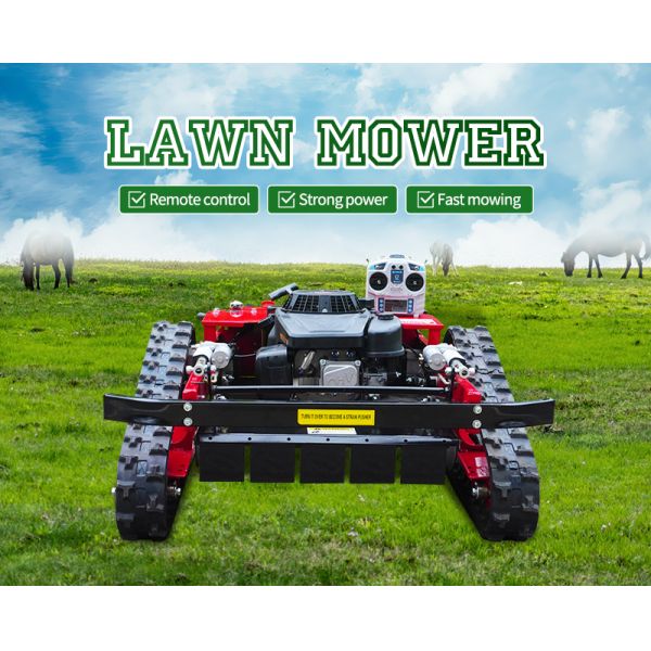 Industrial Gasoline Cordless Remote-Control Track-Type Lawn Mower Intelligent Robot Flail Mower with Core Engine for Garden Care