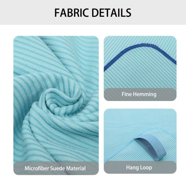 Aquacool Quick Dry Ribbed with Round Corner Microfiber Sports Towel
