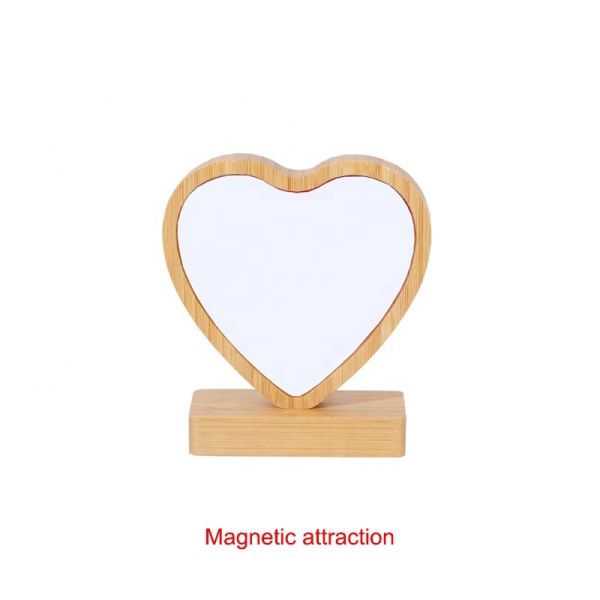 Sublimation Bamboo Picture Frames Home DIY Design Aluminium Disc Photo Slate Custom Bamboo Frame