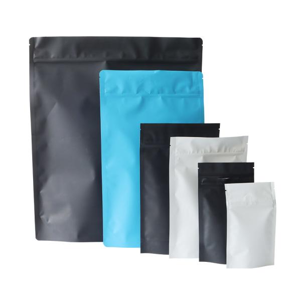 Wholesale Blule White Black Child Resistant Ziplock Mylar Weed Bags Childproof Packaging