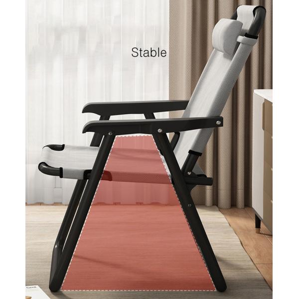 Folded Metal Portable Folding Chair with Pillow for Camping Fishing Hiking Outdoor Furniture Seater Beach Adults Lounge