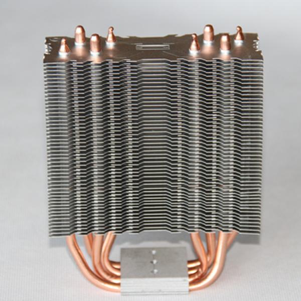 Brass Four Copper Pipe Heat Sinks Metal Stamping Parts Copper  Fin Heat Sinks