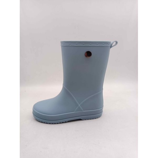 Bottes de pluie à la mode pour garçons en matte finition pour enfants Bottes en PVC Wellington avec boucle arrière