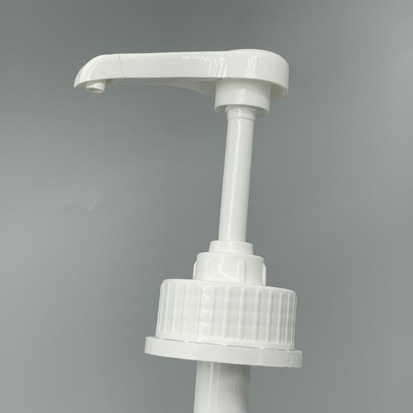 Food Safe Plastic White 43mm Bottle Pump Dispenser For Syrup