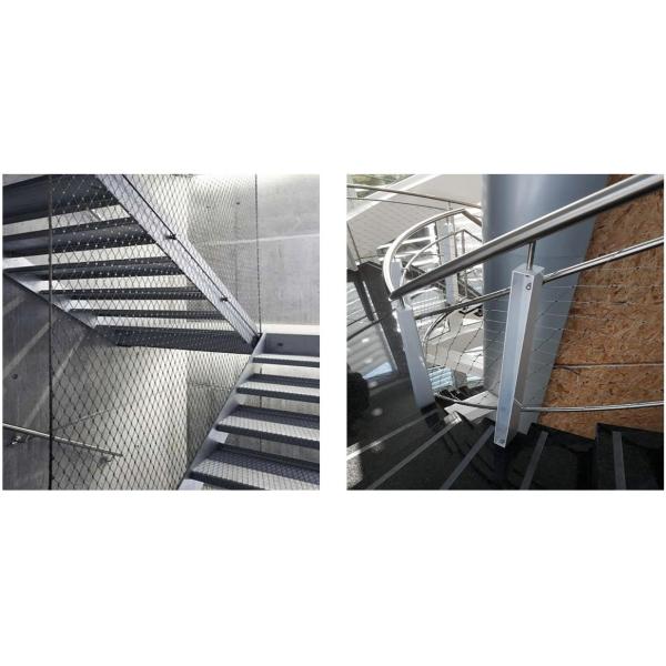 AISI 316 Cable Mesh Railing , Weather Resistant Metal Balustrade Infill Panels