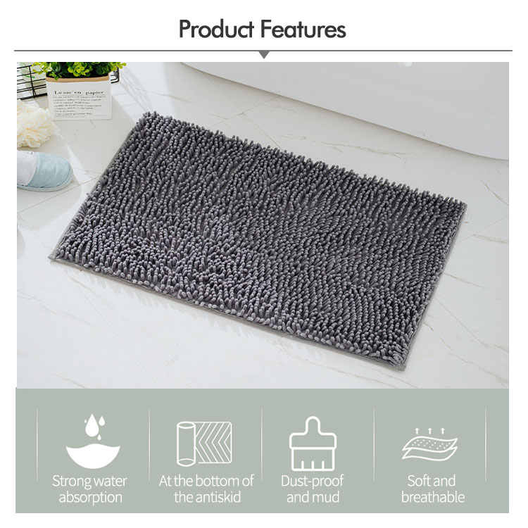 Не форма циновки ванны синеля выскальзывания Washable прямоугольная