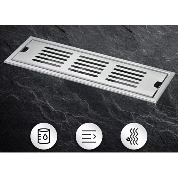 Brush Polishing Floor Drain SS 304 Linear Rectangular Shape For Bathrooms