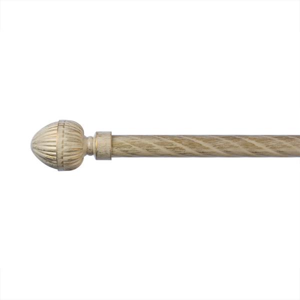 Brownish Yellow Color 19mm Tube Curtain Rods Modern Twisted Curtain Poles