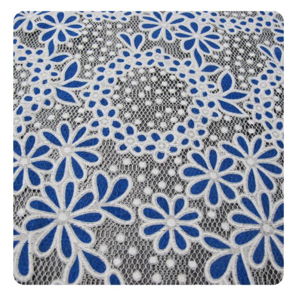 Cotton Circle Colored Polyester Burnout Allover Flower Lace Fabric For Kid Clothes