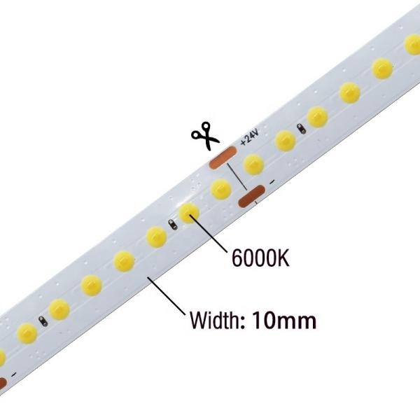 Branco morno impermeável das luzes de tira Ip68 do diodo emissor de luz da ESPIGA de DC24V para a iluminação exterior