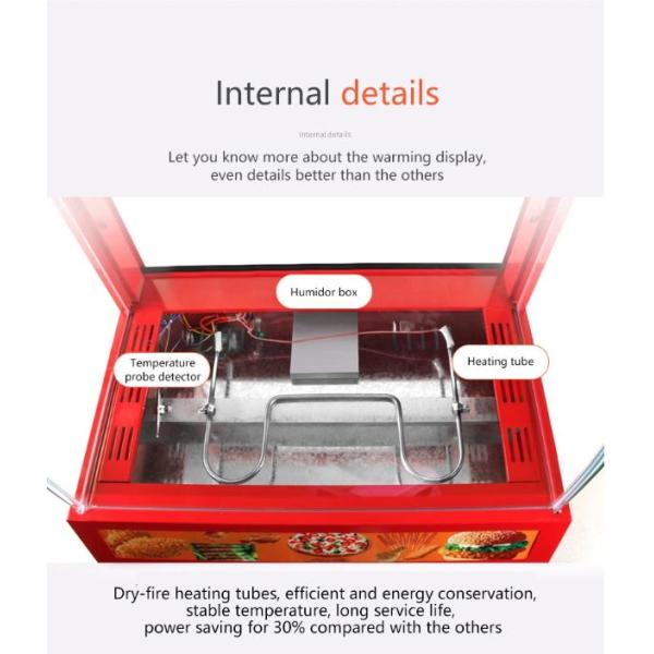 3 слоя Красная закуска для продовольствия Теплый витрина для коммерческого решения консервирования продуктов питания