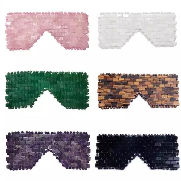 16*9cm Eco-friendly Natural Jade Facial Mask and Rose Quartz Face Eye Mask Beauty Essential Double Pack