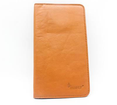 7.5x13.5cm Debossed Mens PU Leather Wallet Passport Holder Travel RFID ROHS