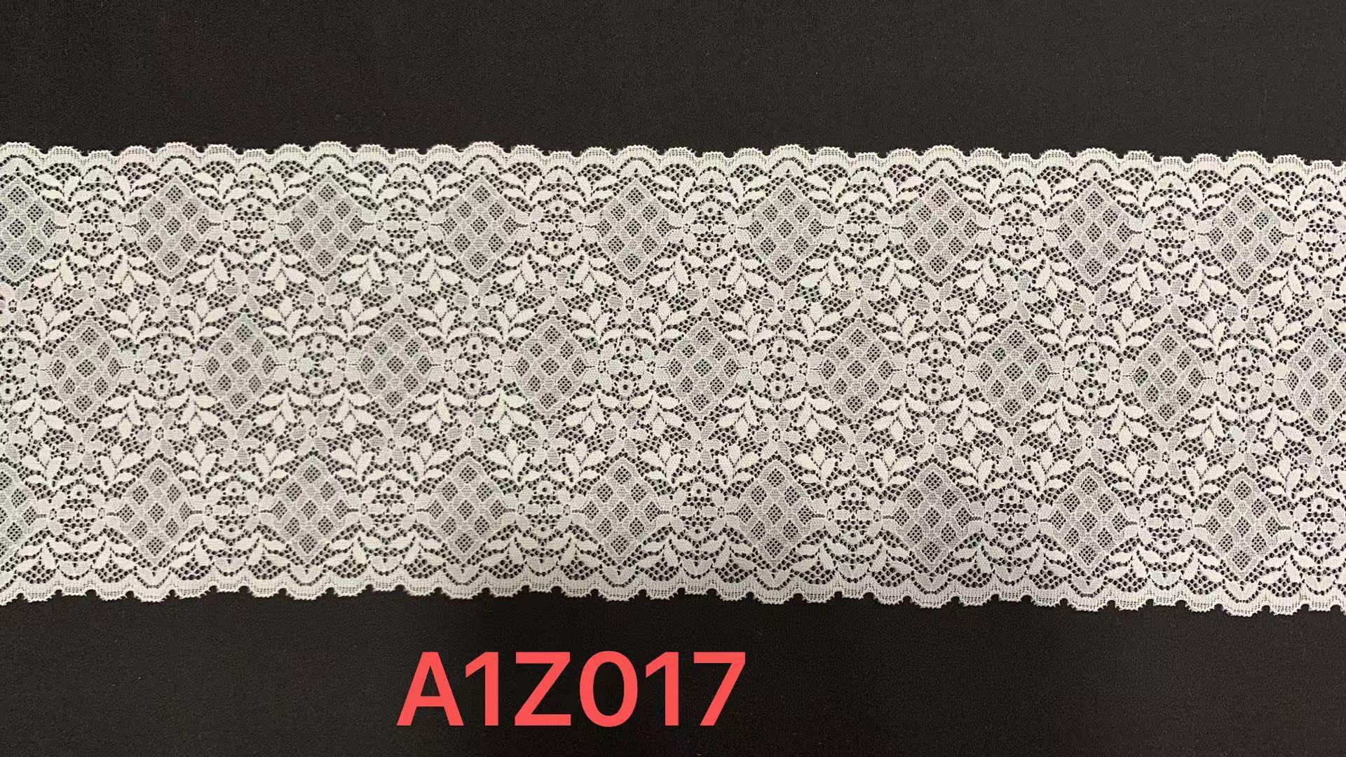 A1Z017   18CMElastic White Lace Trim With Rhombus Leaf Pattern, Soft Stretch Lace For Lingerie Dress Skirt Decoration