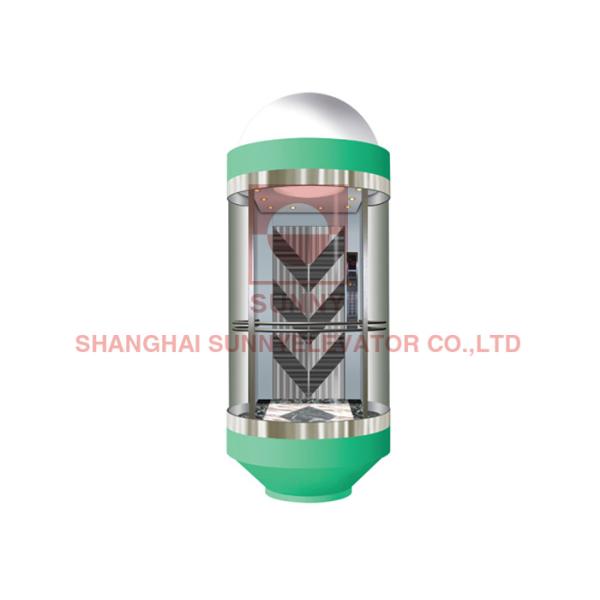 1000kgヘアライン鋼鉄半円形の3つの側面のガラス パノラマ式のエレベーター