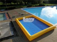 Rectangle bleu scellé par air gonflable fait sur commande de piscine de PVC de 0.9mm