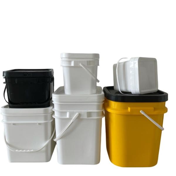 Custom Color Printing Logo Square Plastic Pail With Handle for Snack Organization