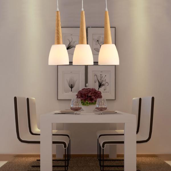 Modern decorative Dinner room pendant light E27 bulb Top grade Thailand Oak wood lamp