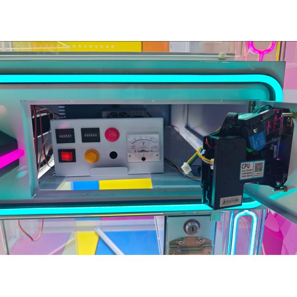 Factory Price Wholesale Kids Transparent Claw Machine with Lucky Gift Box Plush Toy Crane Game