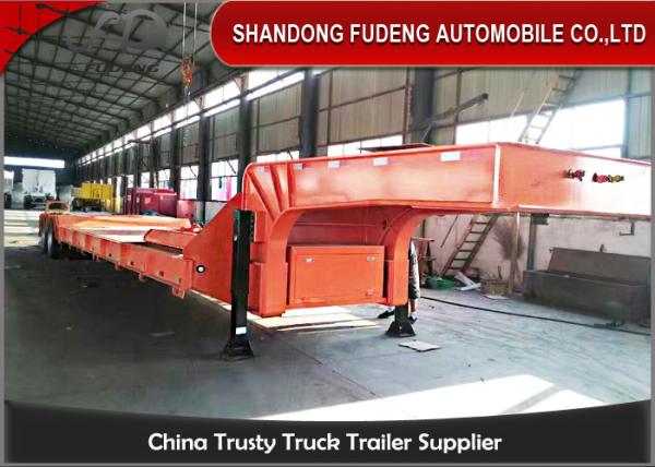 Gooseneck semi lowbed trailer for sale 50 ton excavator transportation