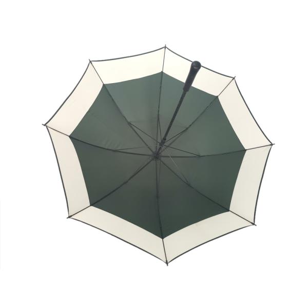 Large Green Manual open Promotional Golf Umbrellas With Black Fiberglass Ribs