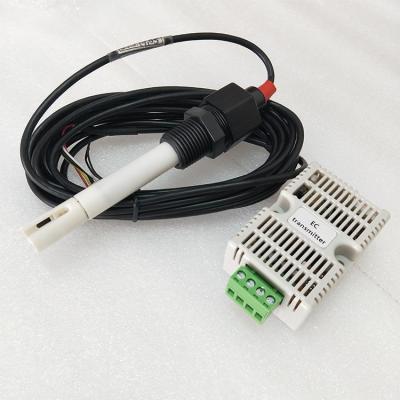 Hidroponia Aquicultura Monitoramento da água EC Sensor 12V 24V Módulo 4-20ma RS485 Modbus