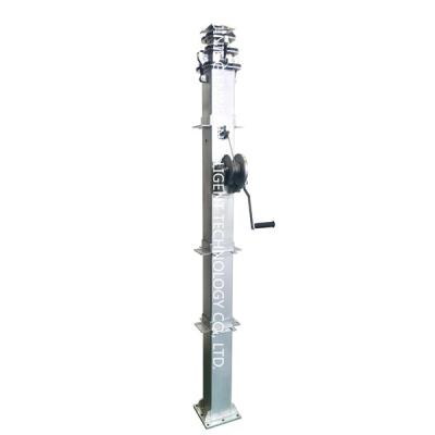 Customized Cold Dip Galvanizing 6m Telescopic Cctv Mast For Security Trailer