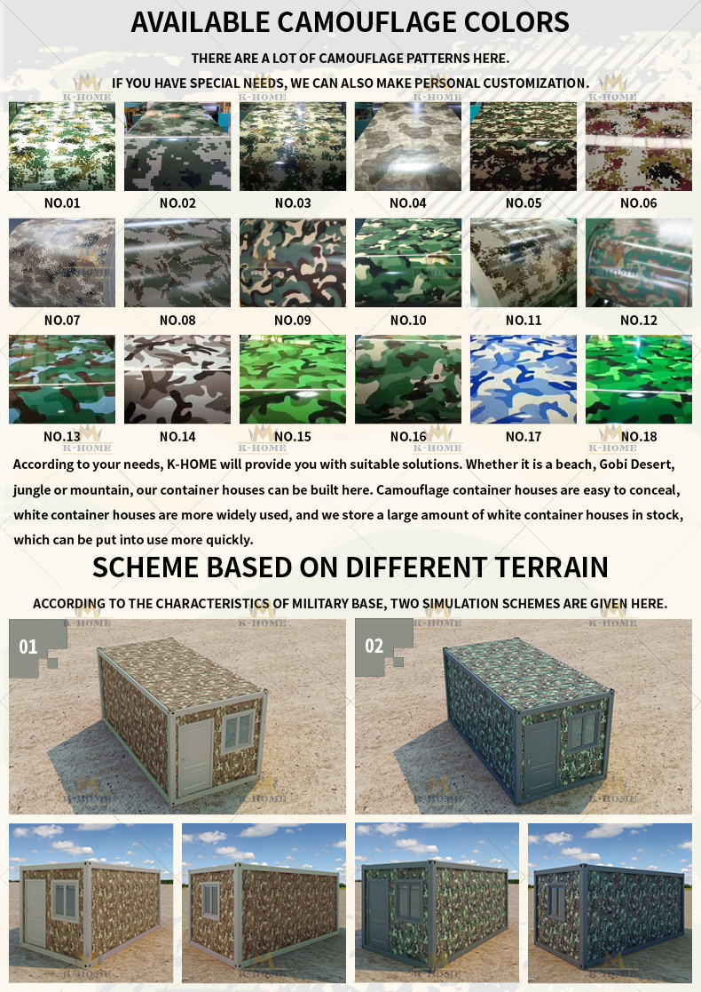 Лагеря полуфабрикат Prefab съемные модульные военные строя для прожития